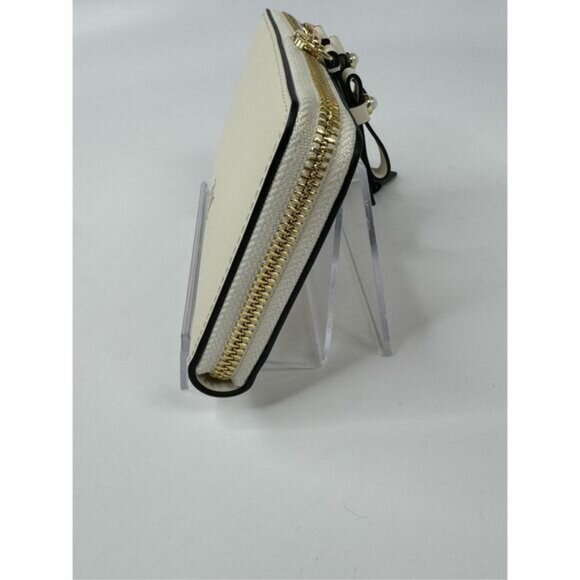 ZAC POSEN Eartha Mini Bow Zipper Leather Continental Wallet Cream NWT - Picture 8 of 11